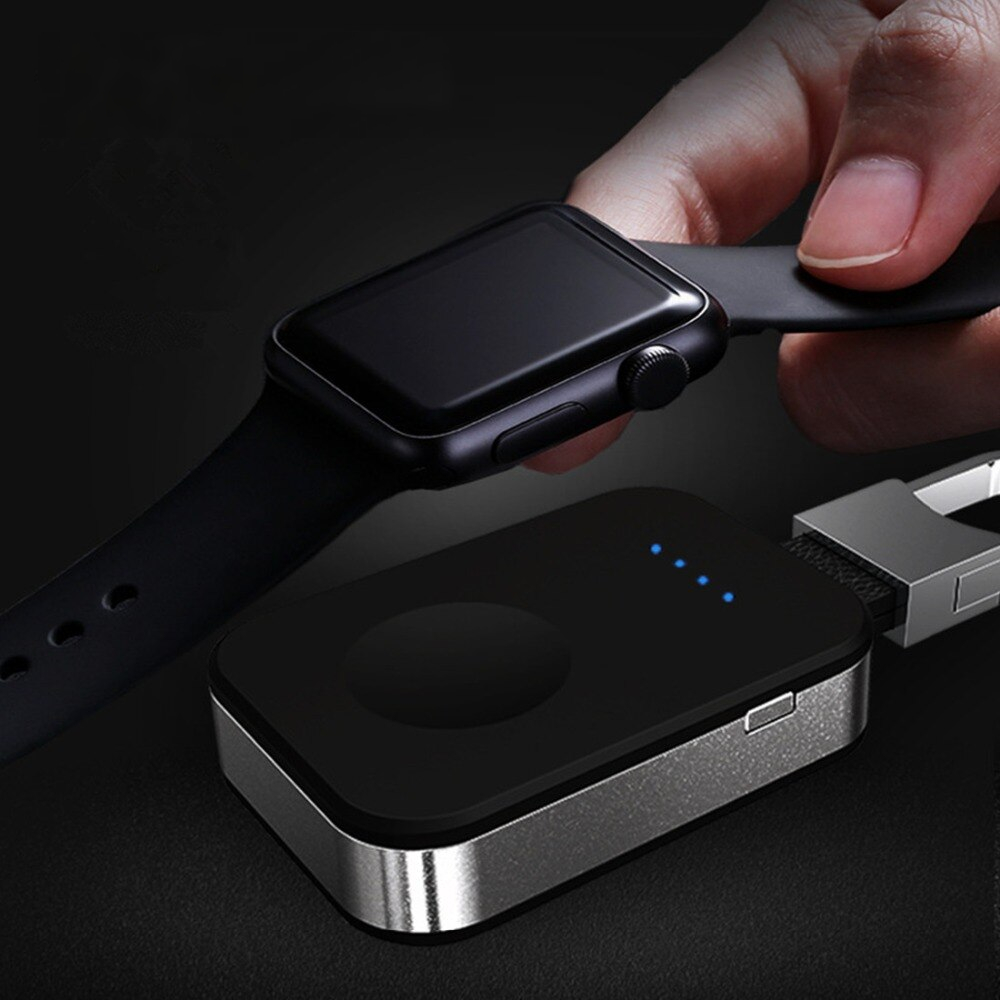 QI Wireless Charger For Apple Watch band 4 42mm/38mm iWatch 3 4 Portable smart watch External battery Pack KeyChain power bank